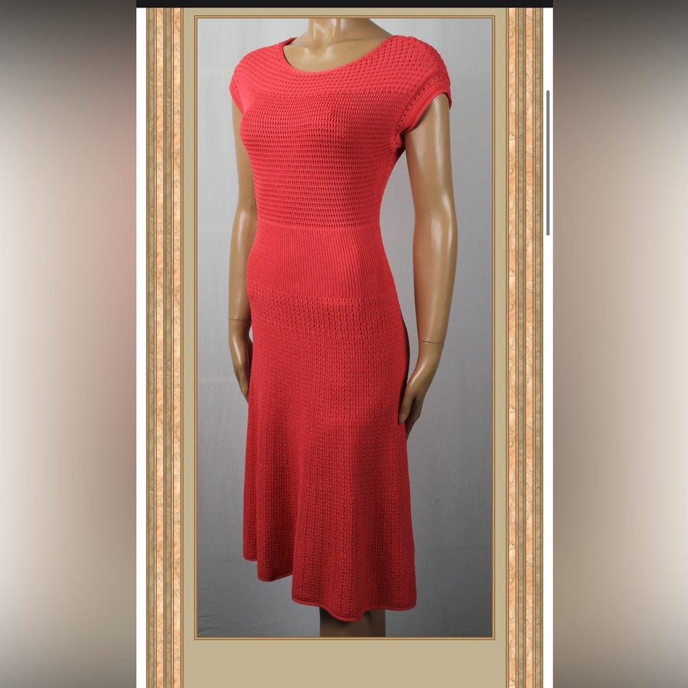 Ralph Lauren Red Short Sleeve Knee Length Women’s Dress Size Small  $169 NWT